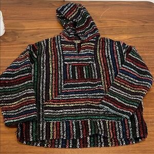 Multicolor Striped Kids Poncho